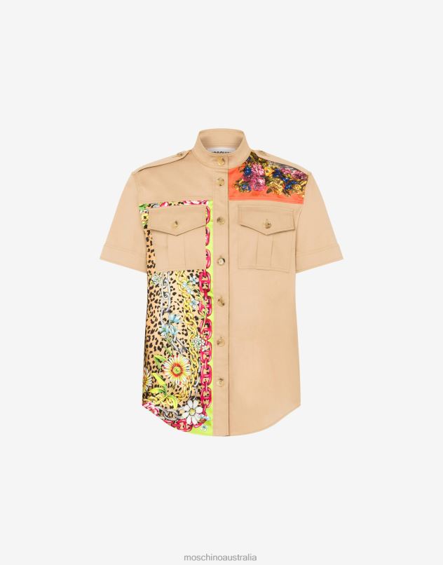 SCARF DETAILS COTTON CLOTH SHIRT Moschino Women BEIGE 44AA70 Clothing