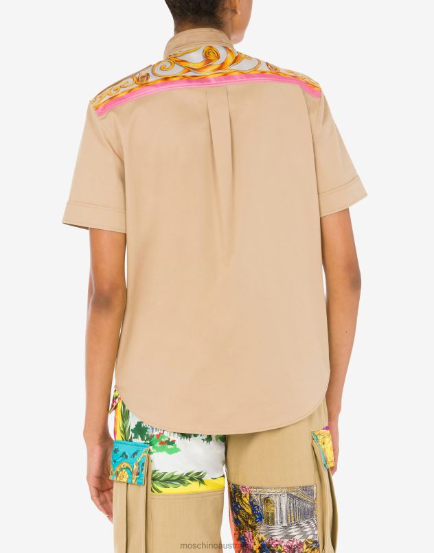 SCARF DETAILS COTTON CLOTH SHIRT Moschino Women BEIGE 44AA70 Clothing