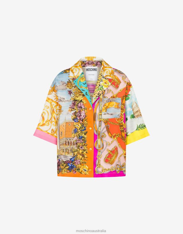 SCARF PRINT TWILL SHIRT Moschino Women MULTICOLOURED 44AA72 Clothing