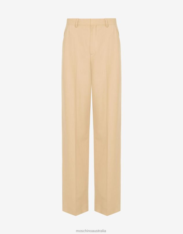 STRETCH GABARDINE TROUSERS Moschino Women BEIGE 44AA77 Clothing
