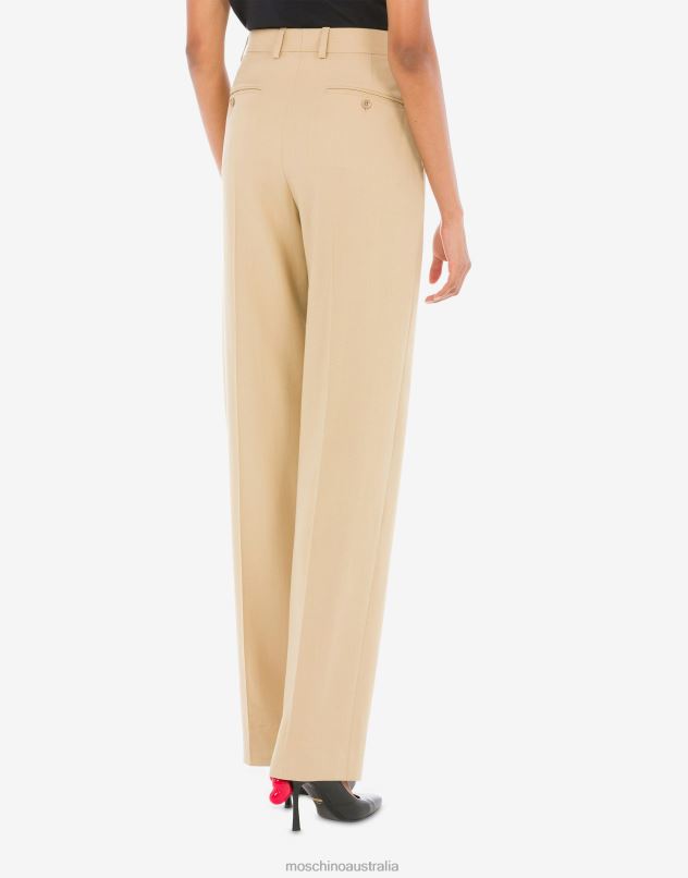 STRETCH GABARDINE TROUSERS Moschino Women BEIGE 44AA77 Clothing