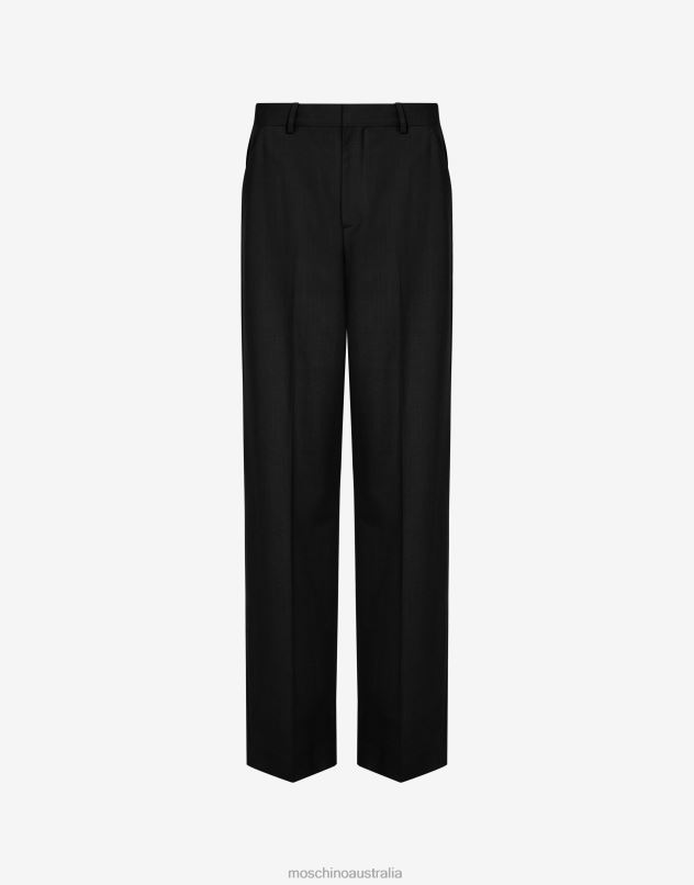 STRETCH GABARDINE TROUSERS Moschino Women BLACK 44AA75 Clothing
