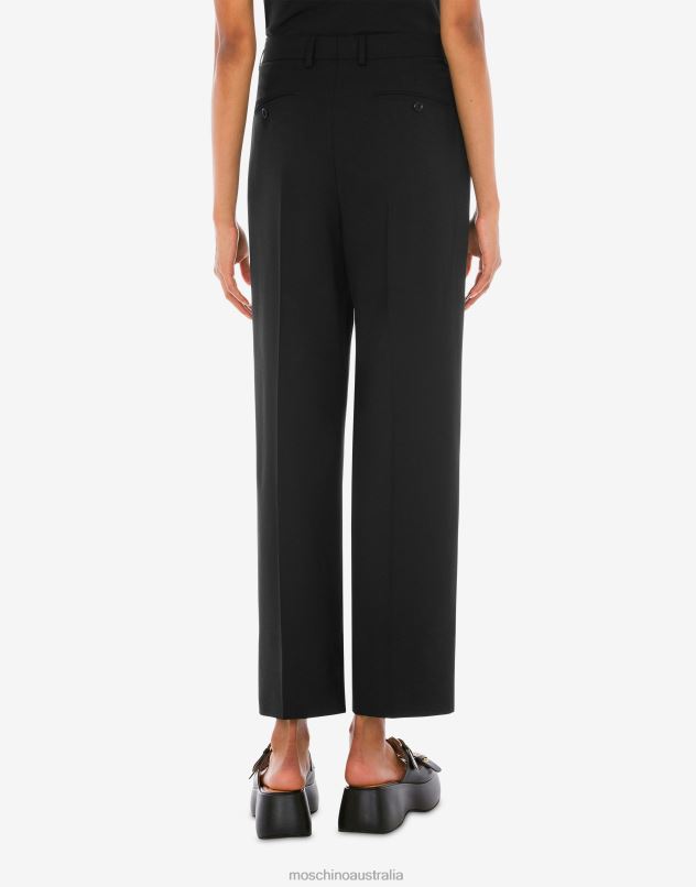 STRETCH GABARDINE TROUSERS Moschino Women BLACK 44AA75 Clothing