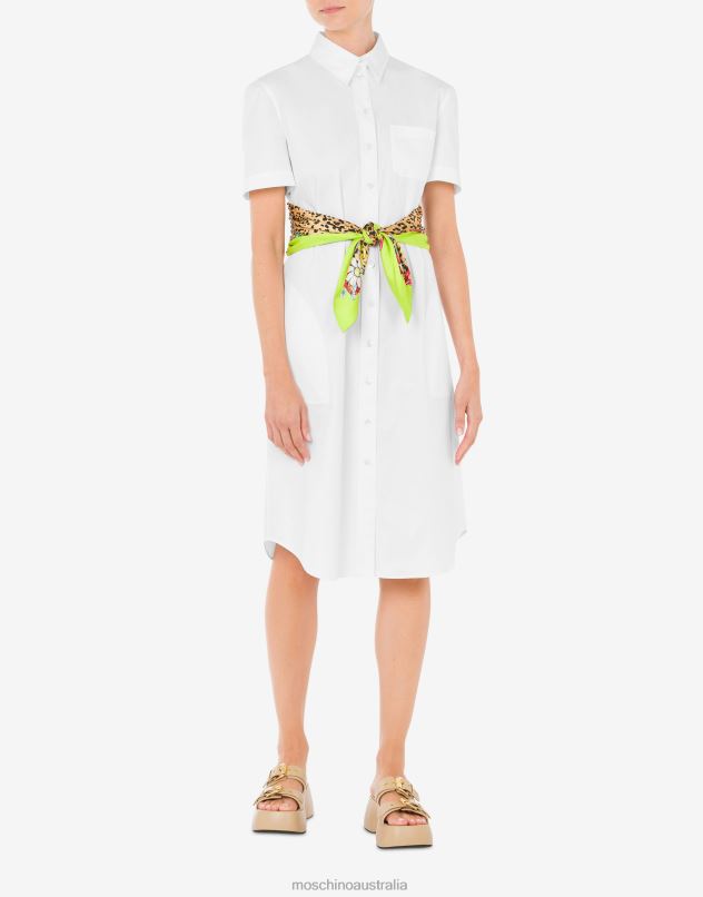 COTTON CLOTH DRESS Moschino Women WHITE 44AA66 Clothing