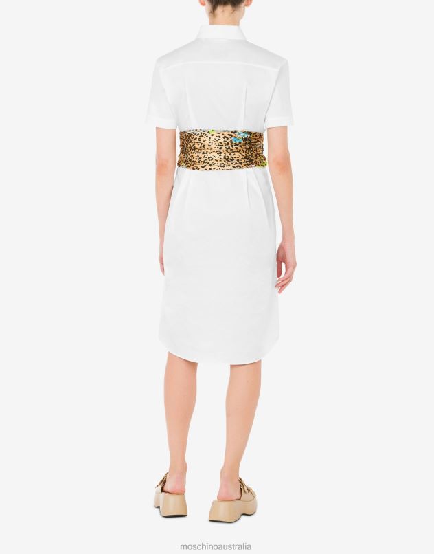 COTTON CLOTH DRESS Moschino Women WHITE 44AA66 Clothing