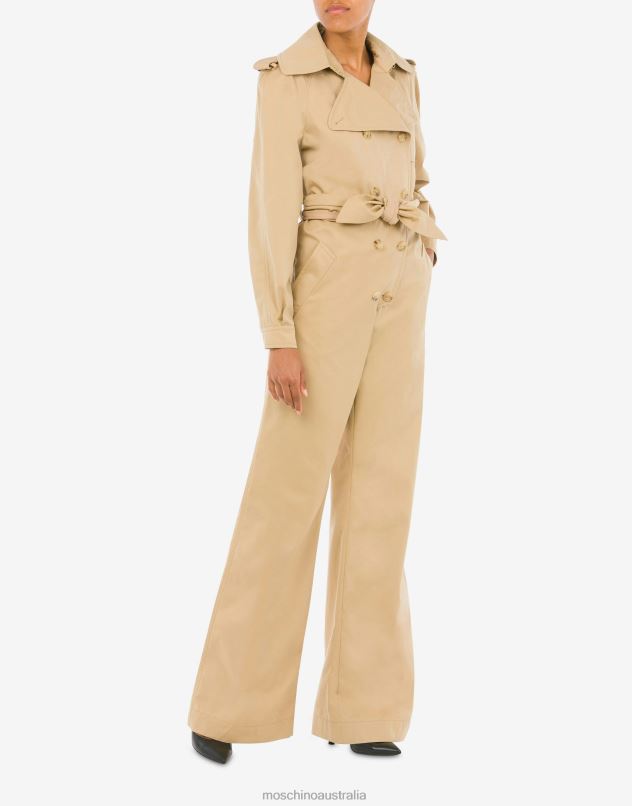 COTTON CLOTH JUMPSUIT Moschino Women BEIGE 44AA40 Clothing