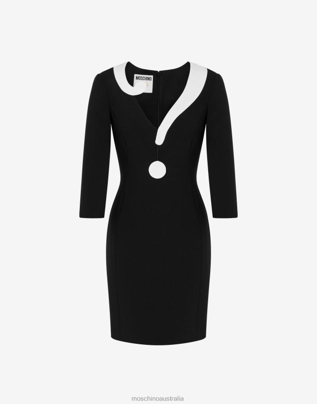 HOUSE SYMBOLS !? CREPE DRESS Moschino Women BLACK 44AA29 Clothing