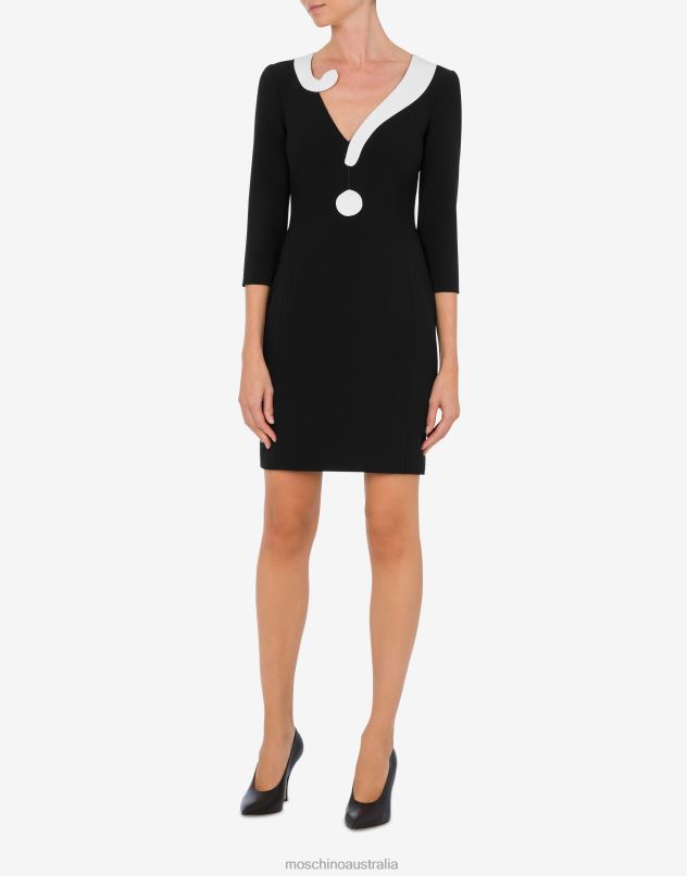 HOUSE SYMBOLS !? CREPE DRESS Moschino Women BLACK 44AA29 Clothing