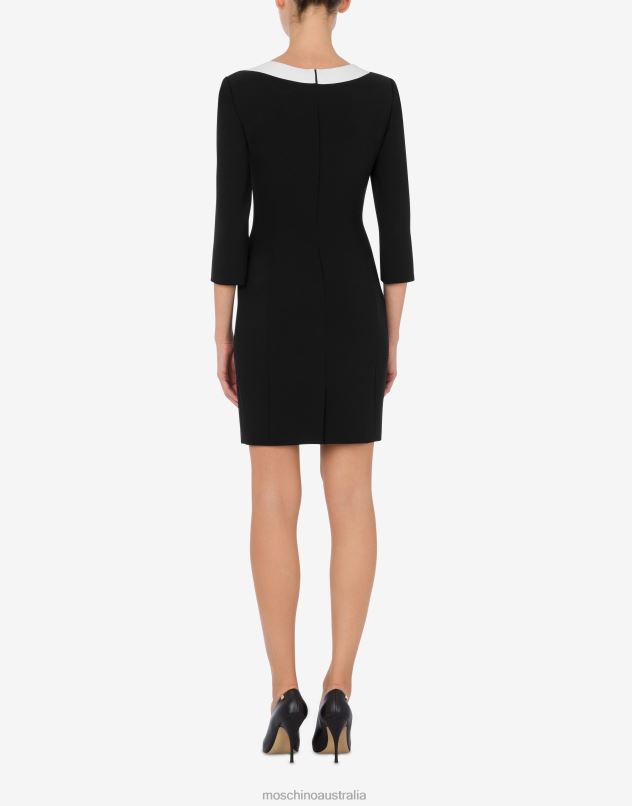 HOUSE SYMBOLS !? CREPE DRESS Moschino Women BLACK 44AA29 Clothing
