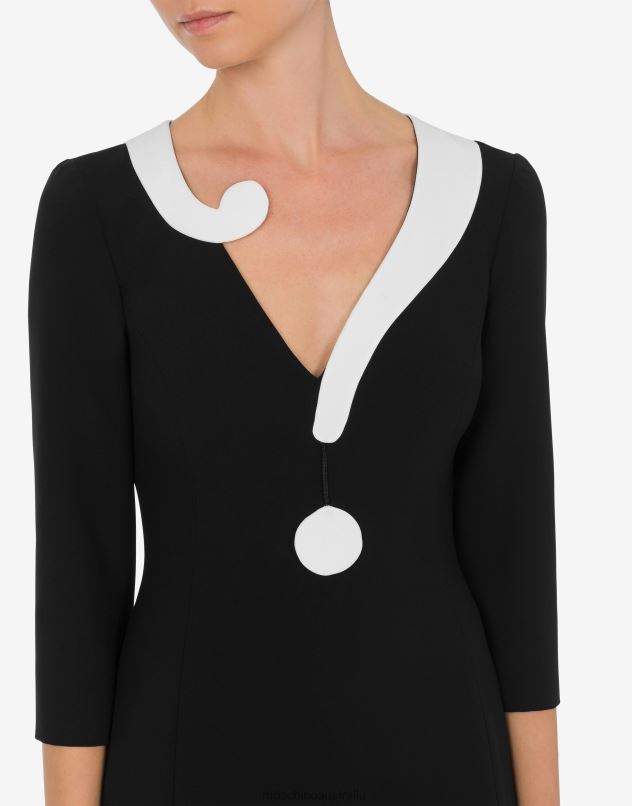 HOUSE SYMBOLS !? CREPE DRESS Moschino Women BLACK 44AA29 Clothing