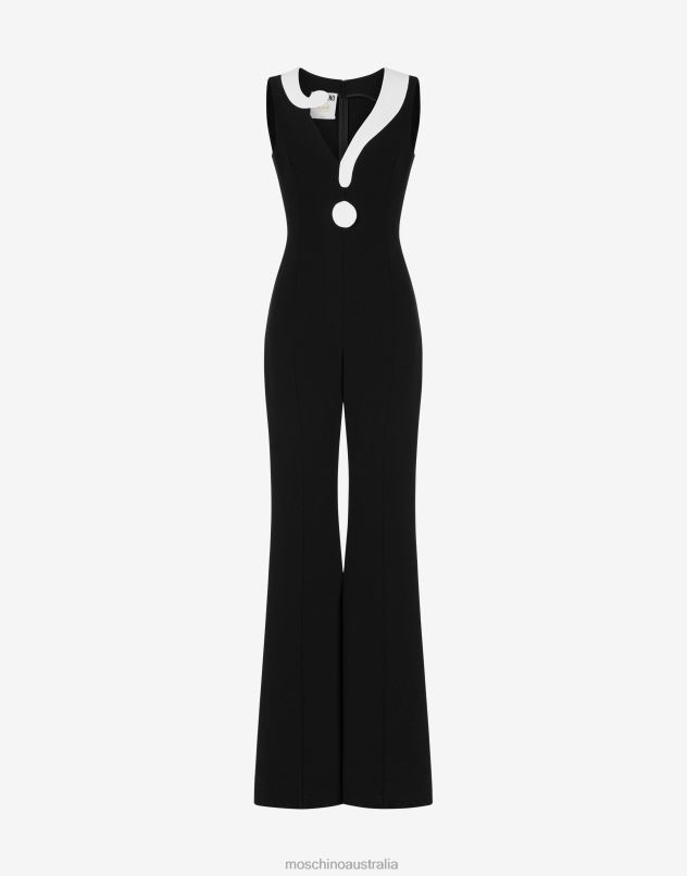 HOUSE SYMBOLS !? CREPE JUMPSUIT Moschino Women BLACK 44AA28 Clothing