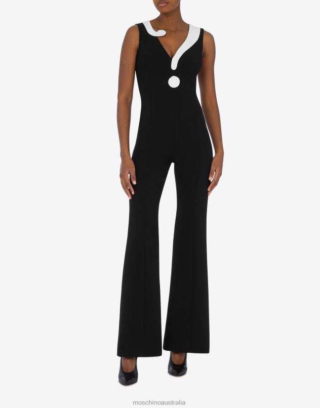HOUSE SYMBOLS !? CREPE JUMPSUIT Moschino Women BLACK 44AA28 Clothing