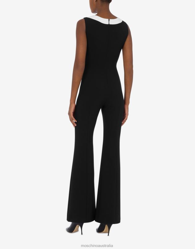 HOUSE SYMBOLS !? CREPE JUMPSUIT Moschino Women BLACK 44AA28 Clothing