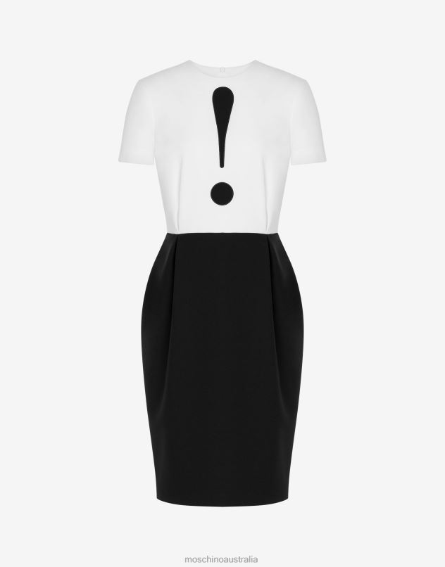 HOUSE SYMBOLS !? ENVERS SATIN DRESS Moschino Women WHITE 44AA31 Clothing