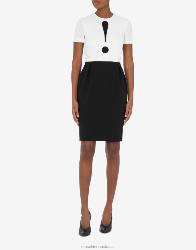 HOUSE SYMBOLS !? ENVERS SATIN DRESS Moschino Women WHITE 44AA31 Clothing