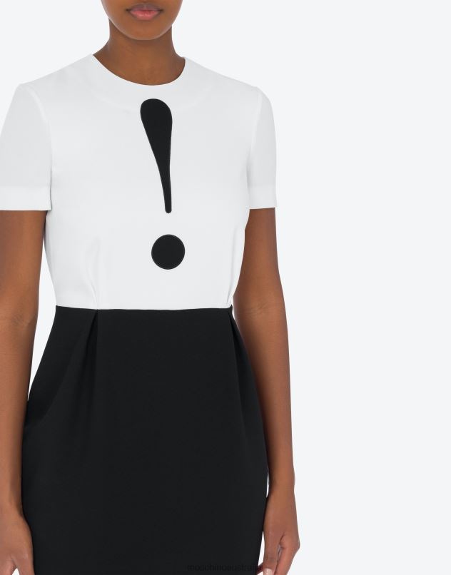 HOUSE SYMBOLS !? ENVERS SATIN DRESS Moschino Women WHITE 44AA31 Clothing