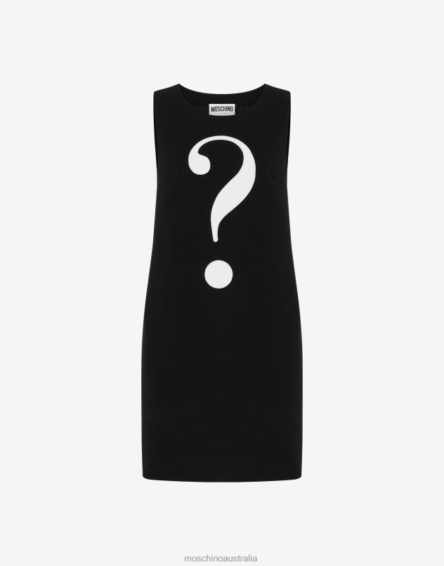HOUSE SYMBOLS !? STRETCH CREPE DRESS Moschino Women BLACK 44AA30 Clothing