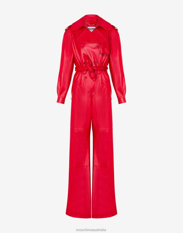 NAPPA LEATHER JUMPSUIT Moschino Women RED 44AA41 Clothing