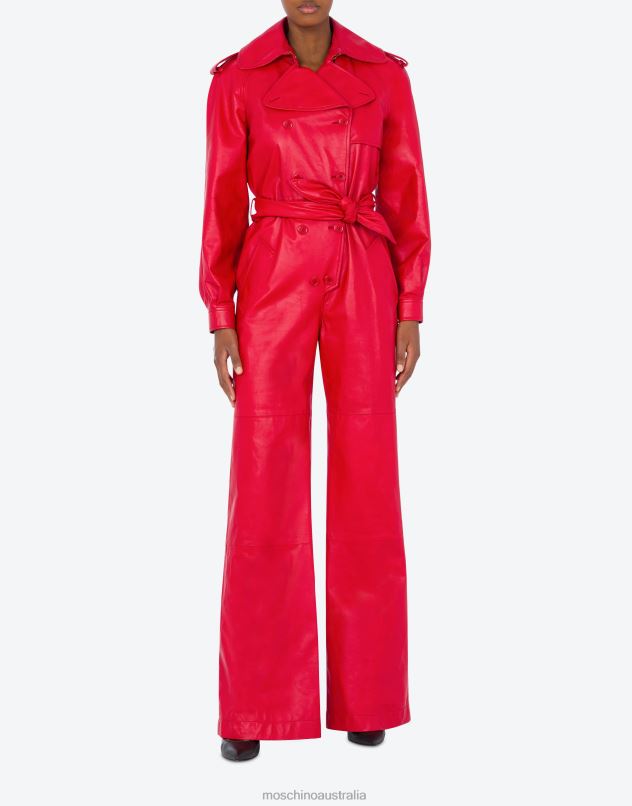 NAPPA LEATHER JUMPSUIT Moschino Women RED 44AA41 Clothing