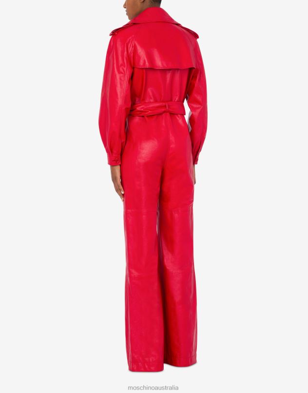 NAPPA LEATHER JUMPSUIT Moschino Women RED 44AA41 Clothing