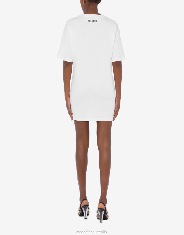 READY TO WHERE? INTERLOCK DRESS Moschino Women WHITE 44AA33 Clothing