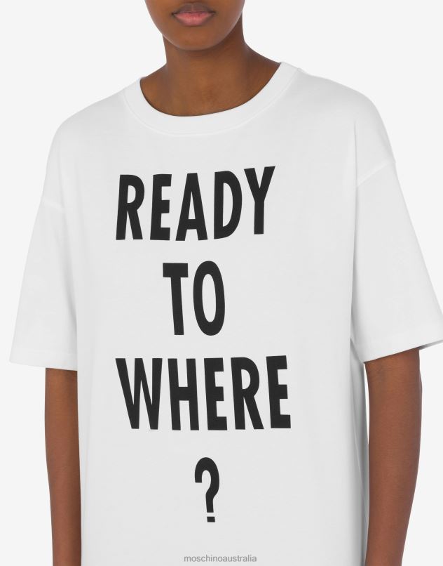 READY TO WHERE? INTERLOCK DRESS Moschino Women WHITE 44AA33 Clothing