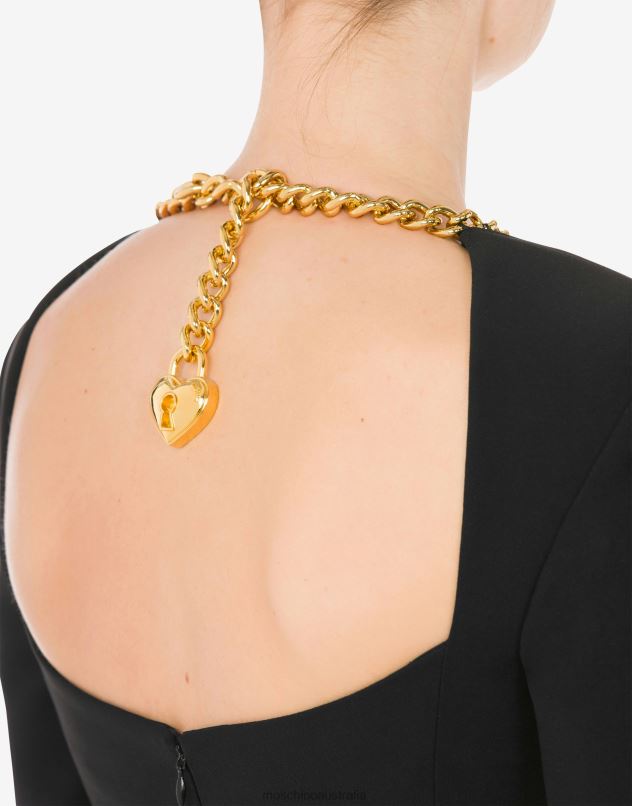 STRETCH CREPE DRESS Moschino Women BLACK 44AA53 Clothing