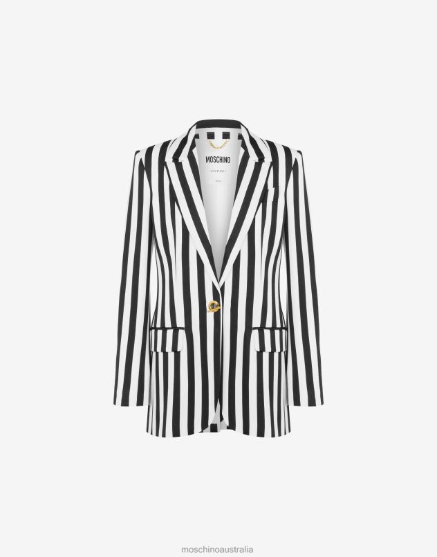 ARCHIVE STRIPES CADY JACKET Moschino Women BLACK 44AA22 Clothing