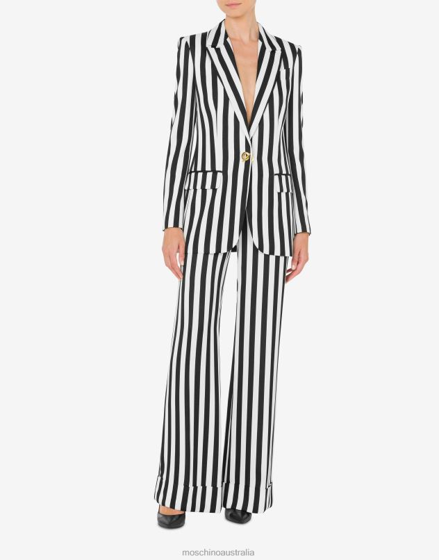 ARCHIVE STRIPES CADY JACKET Moschino Women BLACK 44AA22 Clothing