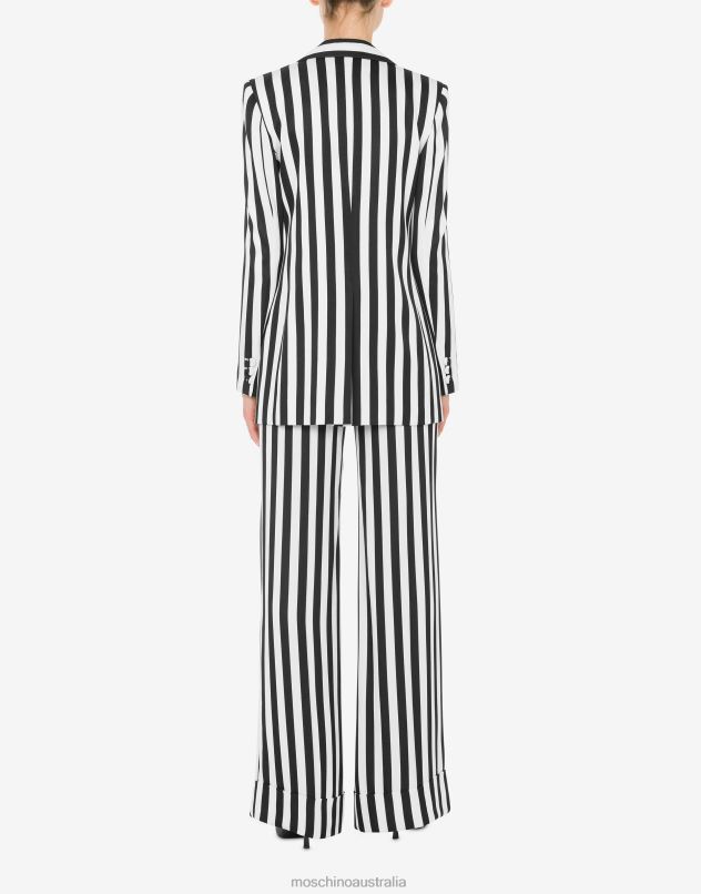 ARCHIVE STRIPES CADY JACKET Moschino Women BLACK 44AA22 Clothing
