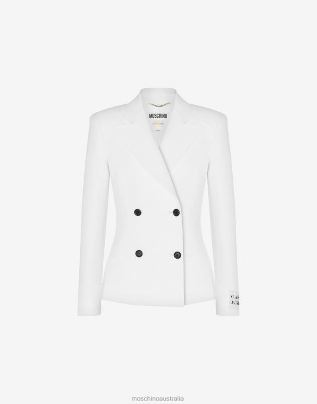 COTTON DUCHESSE DOUBLE-BREASTED JACKET Moschino Women WHITE 44AA19 Clothing