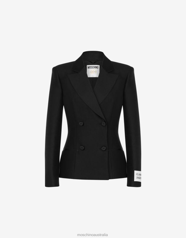 COTTON DUCHESSE JACKET Moschino Women BLACK 44AA10 Clothing