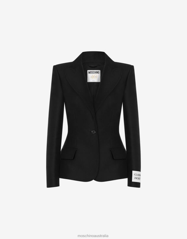 COTTON DUCHESSE SINGLE-BREASTED JACKET Moschino Women BLACK 44AA11 Clothing