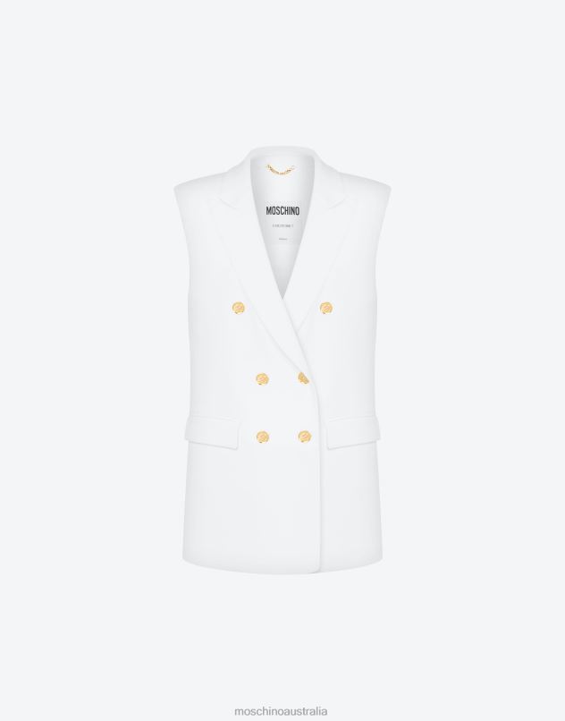 GOLD BUTTONS STRETCH CADY GILET Moschino Women WHITE 44AA24 Clothing