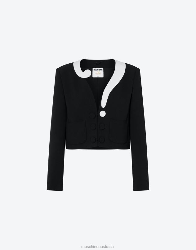 HOUSE SYMBOLS !? CREPE JACKET Moschino Women BLACK 44AA9 Clothing