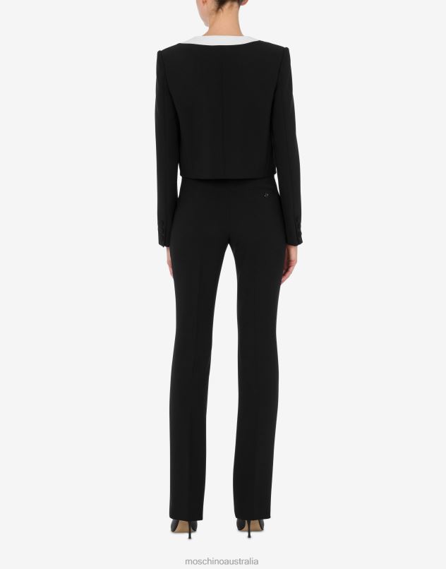 HOUSE SYMBOLS !? CREPE JACKET Moschino Women BLACK 44AA9 Clothing