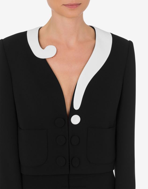 HOUSE SYMBOLS !? CREPE JACKET Moschino Women BLACK 44AA9 Clothing
