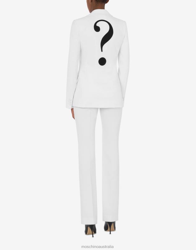 HOUSE SYMBOLS !? CREPE JACKET Moschino Women WHITE 44AA18 Clothing