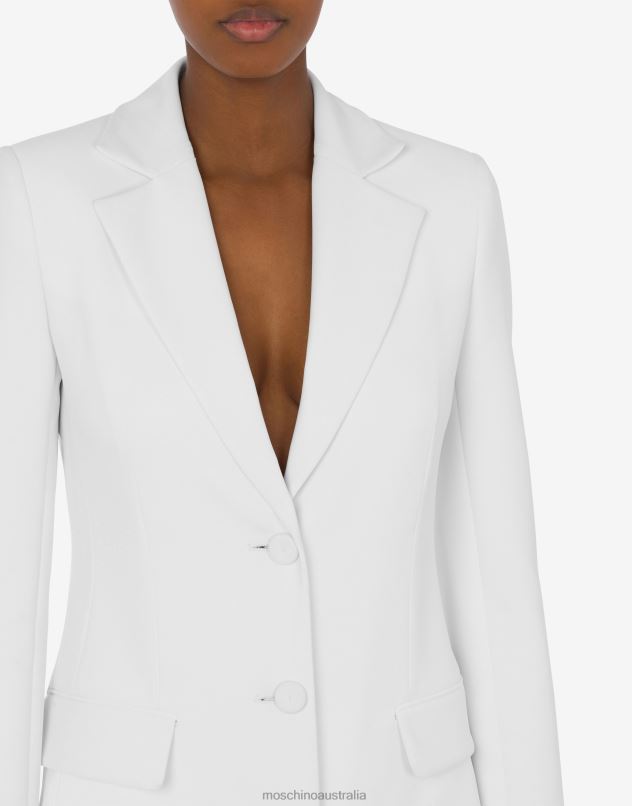 HOUSE SYMBOLS !? CREPE JACKET Moschino Women WHITE 44AA18 Clothing