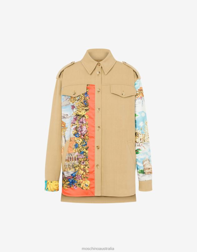 SCARF DETAILS COTTON BULL JACKET Moschino Women BEIGE 44AA15 Clothing