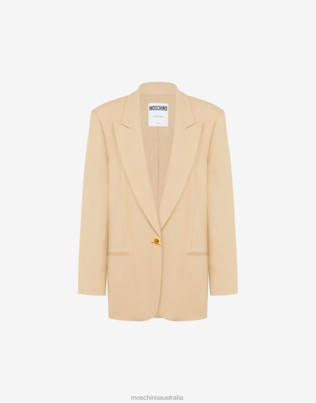 STRETCH GABARDINE JACKET Moschino Women BEIGE 44AA16 Clothing