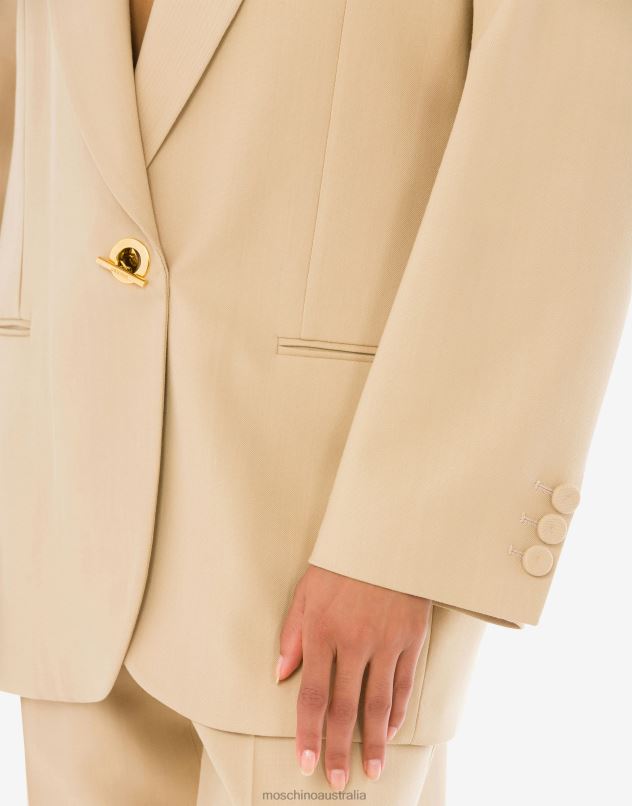 STRETCH GABARDINE JACKET Moschino Women BEIGE 44AA16 Clothing
