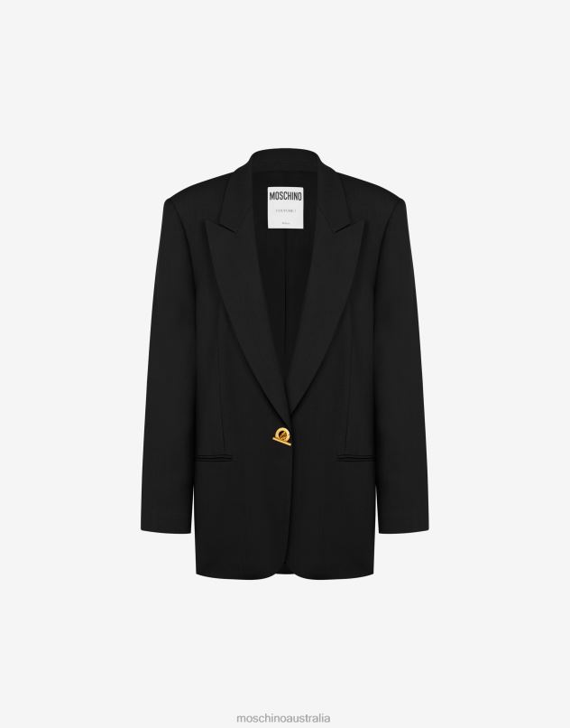 STRETCH GABARDINE JACKET Moschino Women BLACK 44AA20 Clothing