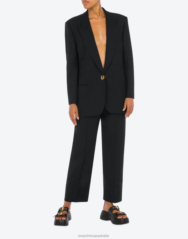 STRETCH GABARDINE JACKET Moschino Women BLACK 44AA20 Clothing