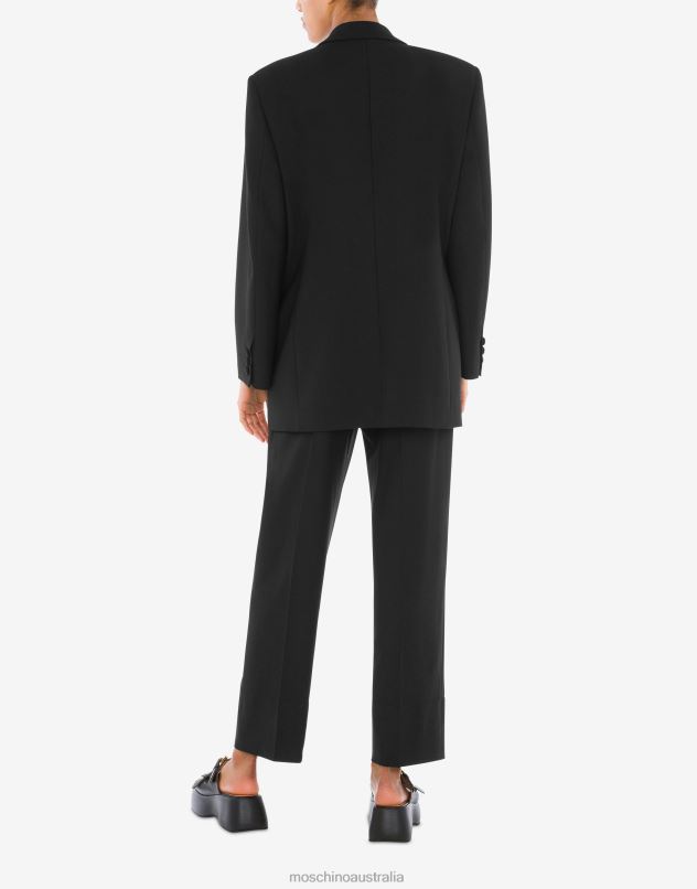 STRETCH GABARDINE JACKET Moschino Women BLACK 44AA20 Clothing