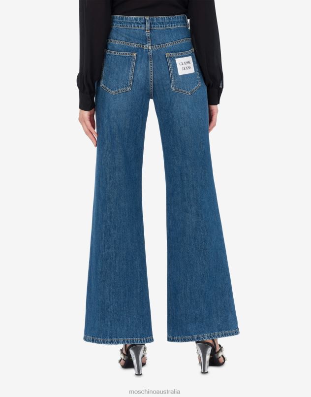 BLUE RING DENIM TROUSERS Moschino Women BLUE DENIM 44AA161 Clothing