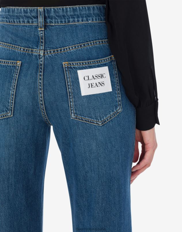 BLUE RING DENIM TROUSERS Moschino Women BLUE DENIM 44AA161 Clothing