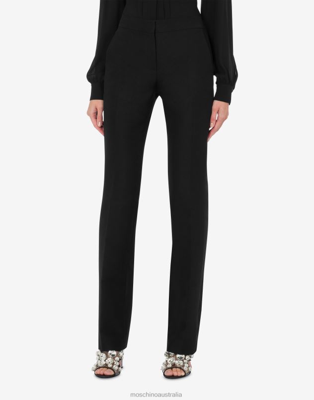 CLASSIC PANT DUCHESSE TROUSERS Moschino Women BLACK 44AA163 Clothing