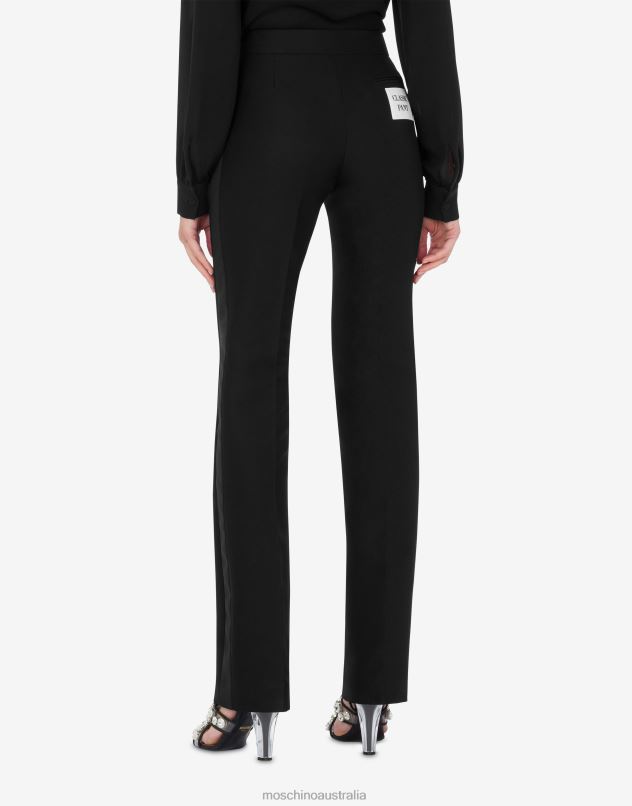 CLASSIC PANT DUCHESSE TROUSERS Moschino Women BLACK 44AA163 Clothing