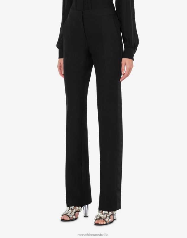 CLASSIC PANT DUCHESSE TROUSERS Moschino Women BLACK 44AA165 Clothing